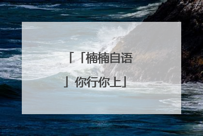「楠楠自语」你行你上